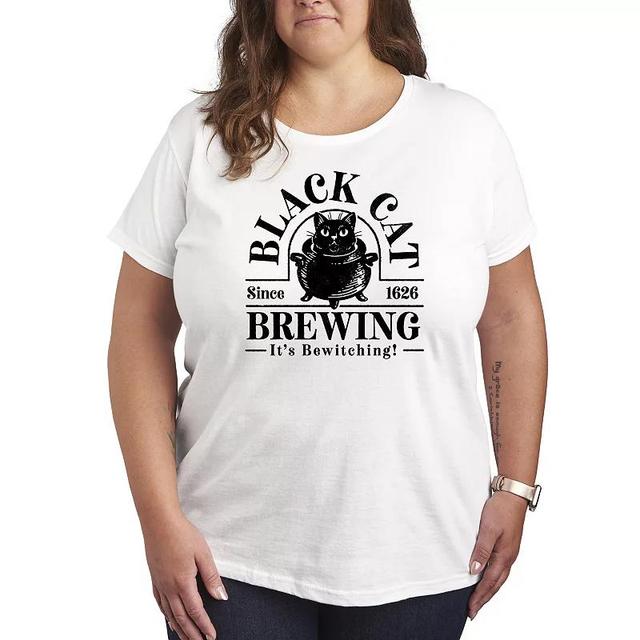 Plus Size Black Cat Brewing Graphic Tee, Womens Product Image