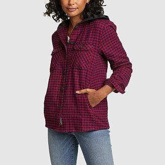 Women's Flannel Hoodie Shirt Jacket product image