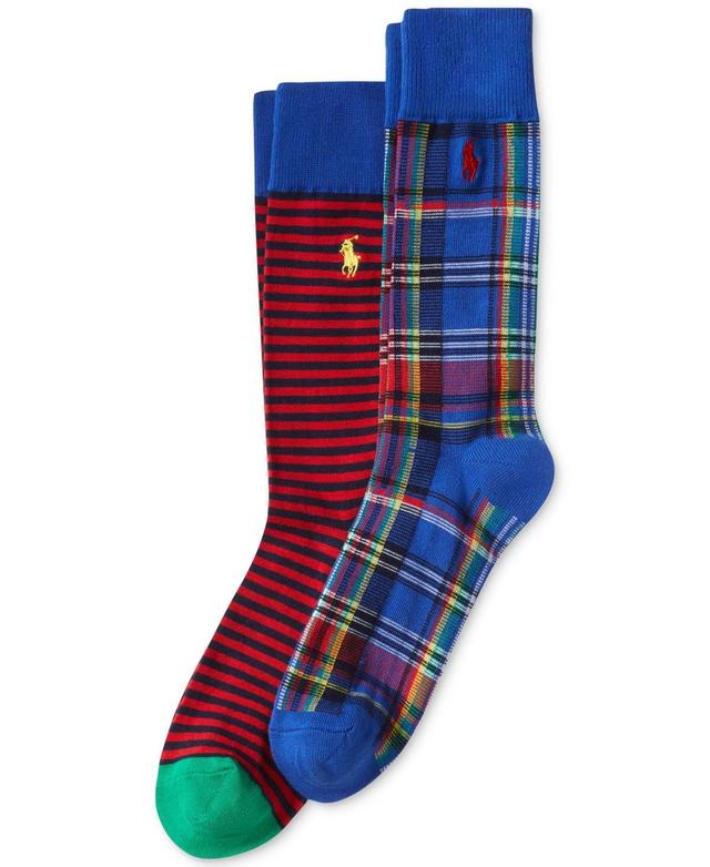 Polo Ralph Lauren Mens 2-Pk. Stripes & Plaid Slack Socks Product Image