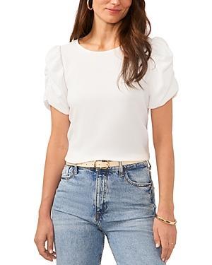 Vince Camuto Crewneck Gathered Sleeve Top Product Image