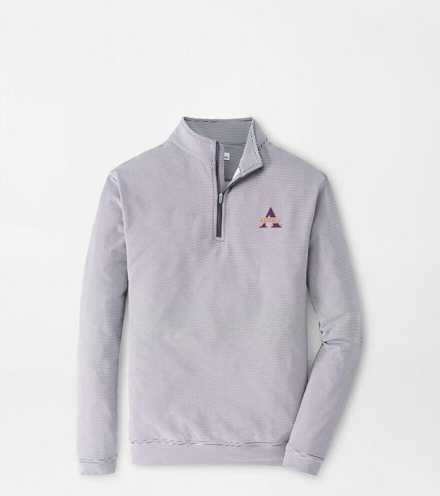 Peter Millar Mens Alcorn State Perth Mini-Stripe Performance Pullover | Color: Iron / White | Size: M Product Image