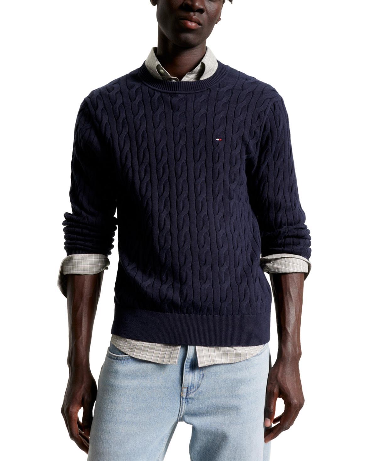 Tommy Hilfiger Mens Classic Cable Crewneck Sweater Product Image