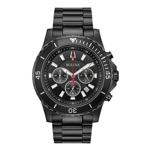 Bulova Mens Black Stainless Steel Chronograph Watch - 98B337 Product Image