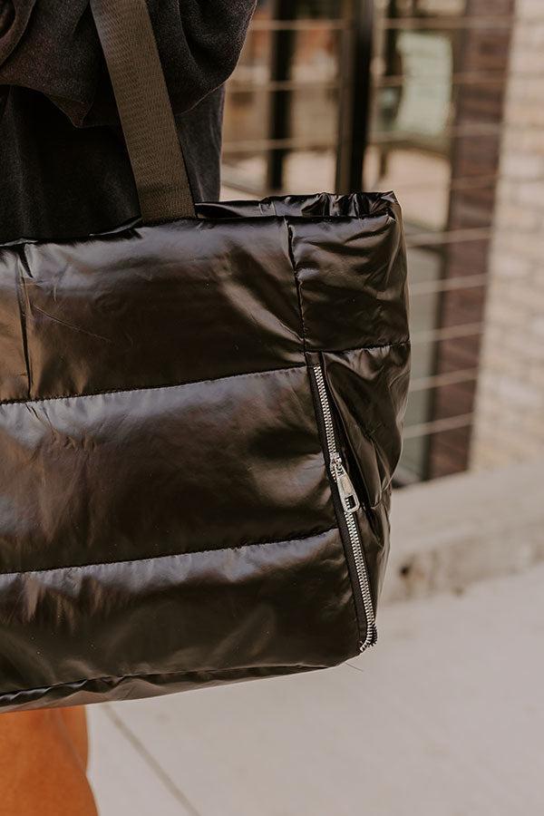 Weekend Getaway Puffer Tote in Black Product Image