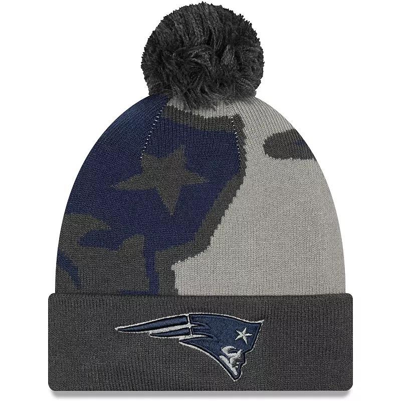 Mens Graphite New England Patriots Logo Whiz Redux Cuffed Knit Hat Product Image