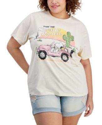 Trendy Plus Size Snoopy Scenic Route Graphic T-Shirt  Product Image