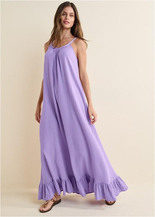 Tie-Back Ruffle Maxi Dress Product Image