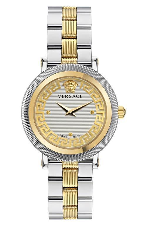 Versace Womens Swiss Greca Flourish Two-Tone Stainless Steel Bracelet Watch 35mm Product Image