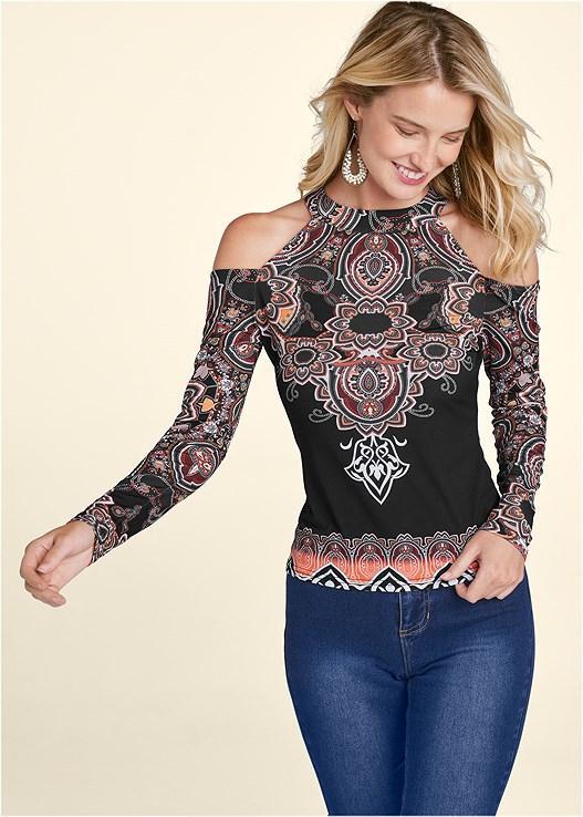 Paisley Cold-Shoulder Top Product Image