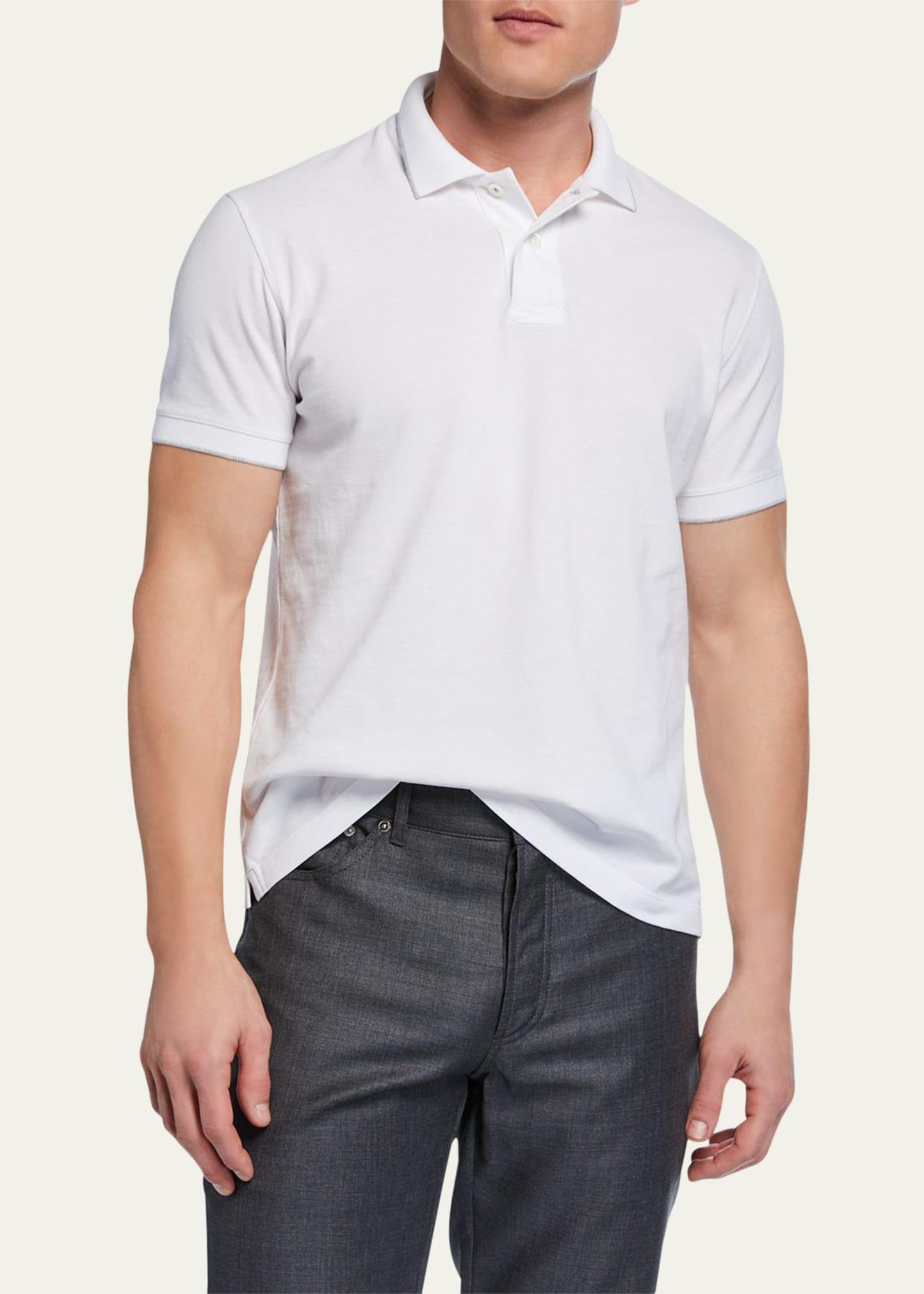 Mens Solid Pique Polo Shirt Product Image