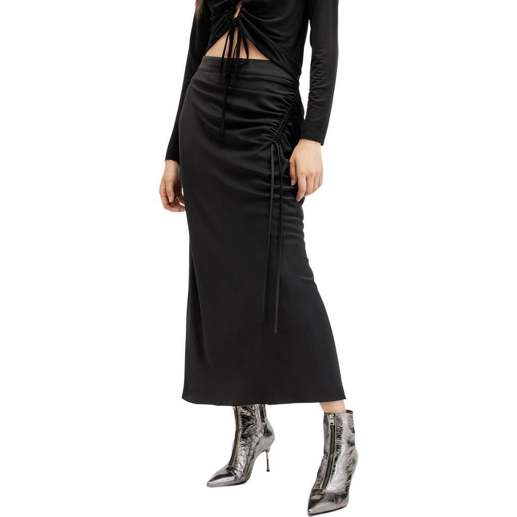 Alexia Ruched Maxi Skirt In Black Product Image