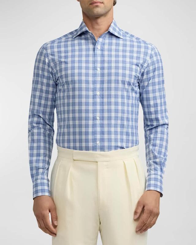 Mens Plaid Two-Ply Cotton Poplin Shirt Product Image