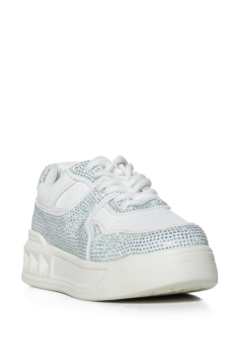 AZALEA WANG BALL GAME SILVER RHINESTONE SNEAKER Product Image