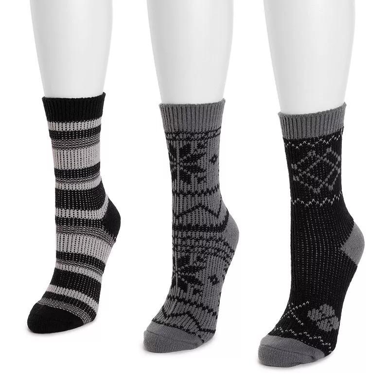 Womens MUK LUKS 3-Pack Double Knit Boot Socks Product Image