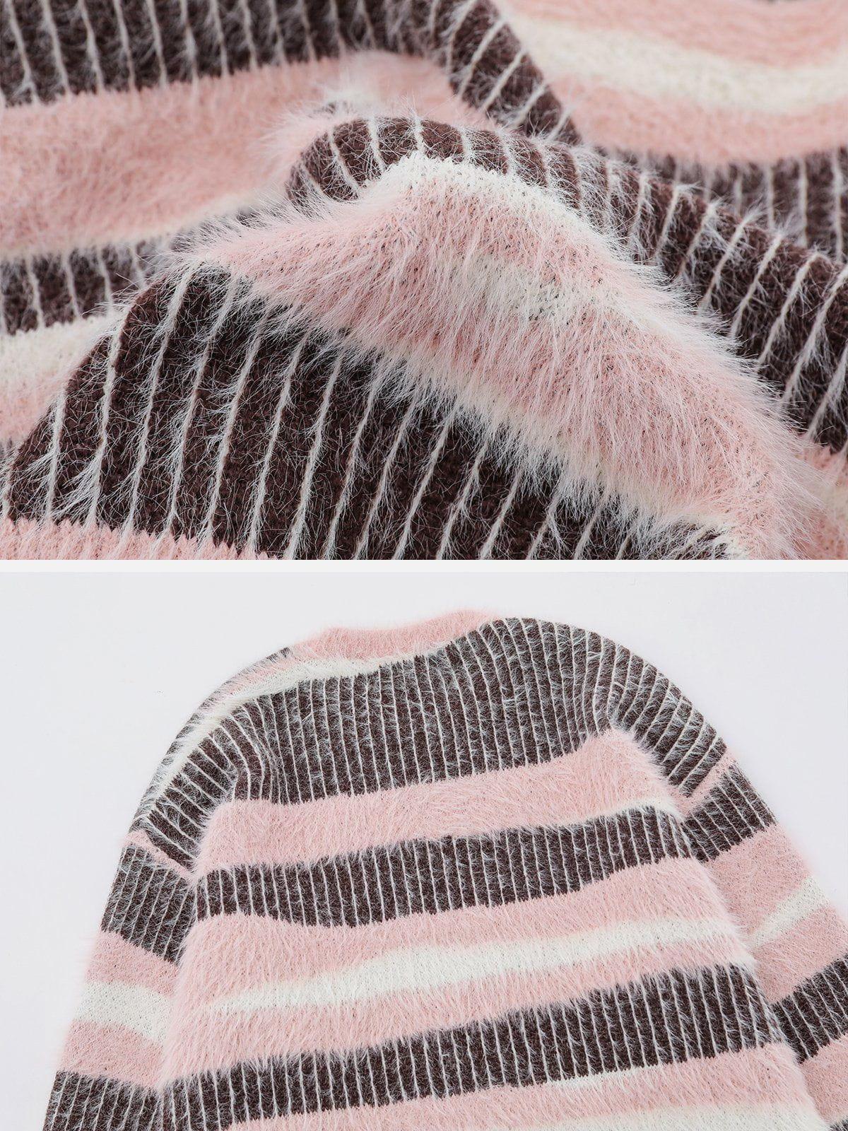 Aelfric Eden Creative Striped Patchwork Sweater Product Image