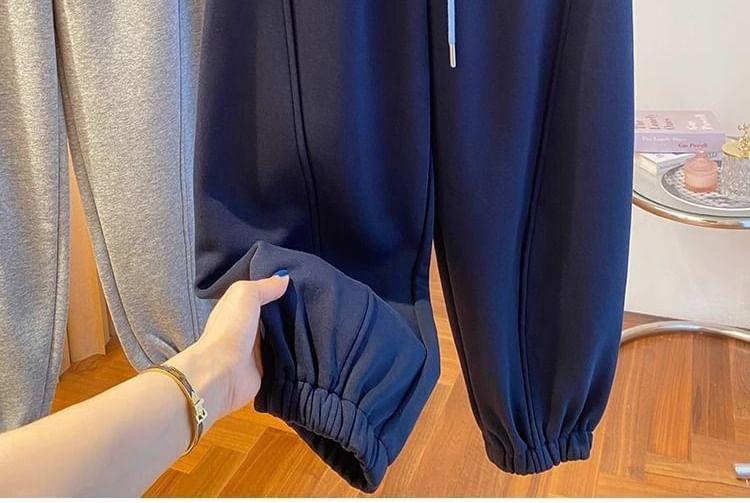 High Waist Plain Harem Sweatpants Product Image