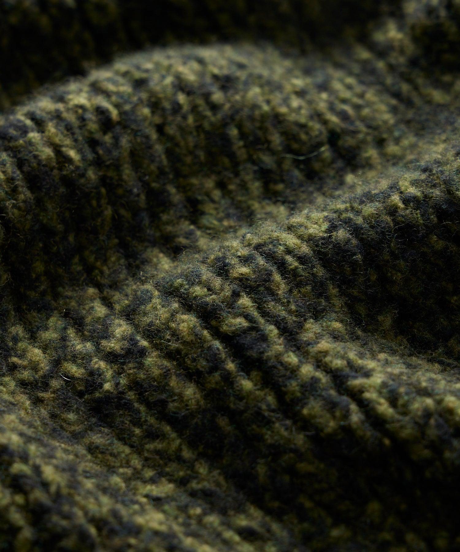 Mouliné Collared Sweater in Olive Product Image