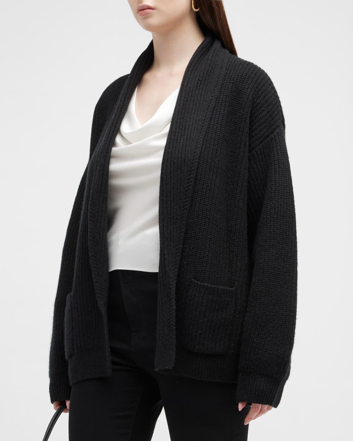 Womens Ribbed Cashmere-Blend Cardigan Product Image