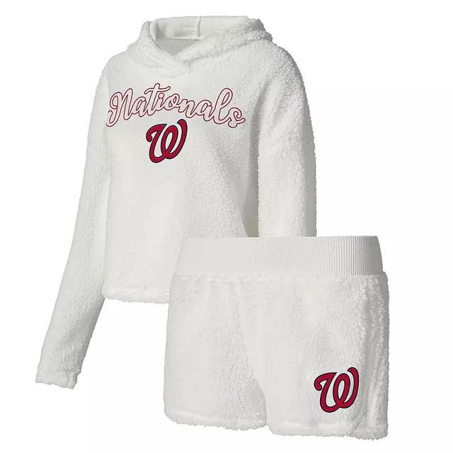 Womens Concepts Sport Cream Washington Nationals Fluffy Hoodie Top & Shorts Sleep Set Product Image