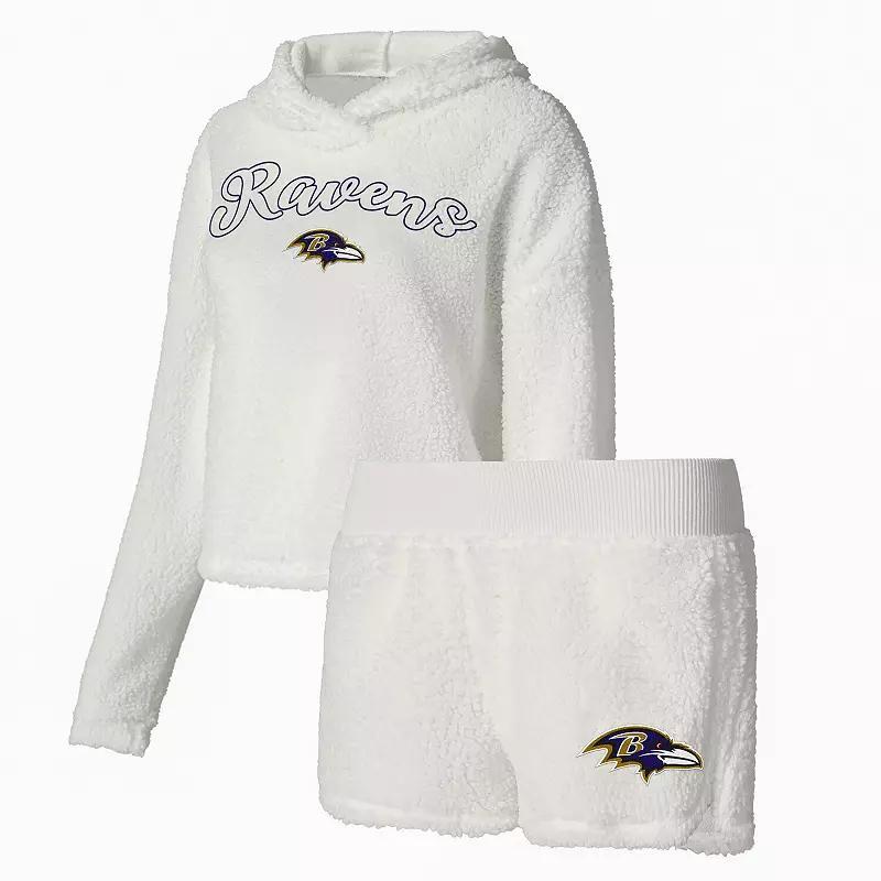 Womens Concepts Sport Baltimore Ravens Fluffy Pullover Sweatshirt & Shorts Sleep Set product image