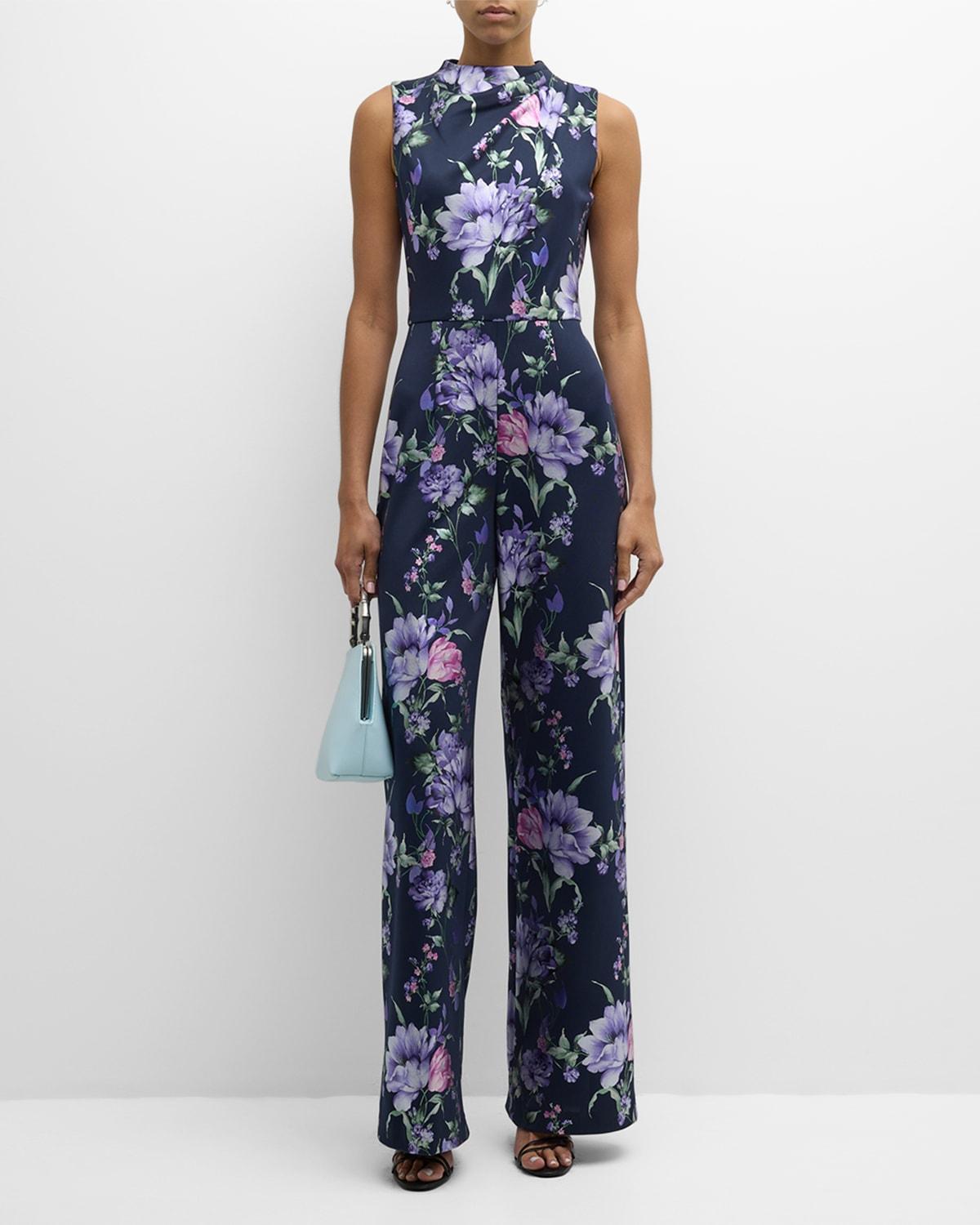 Corrine Floral-Print Mock-Neck Jumpsuit product image