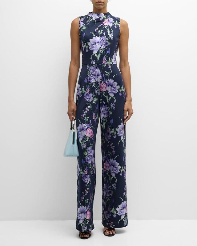 Corrine Floral-Print Mock-Neck Jumpsuit Product Image