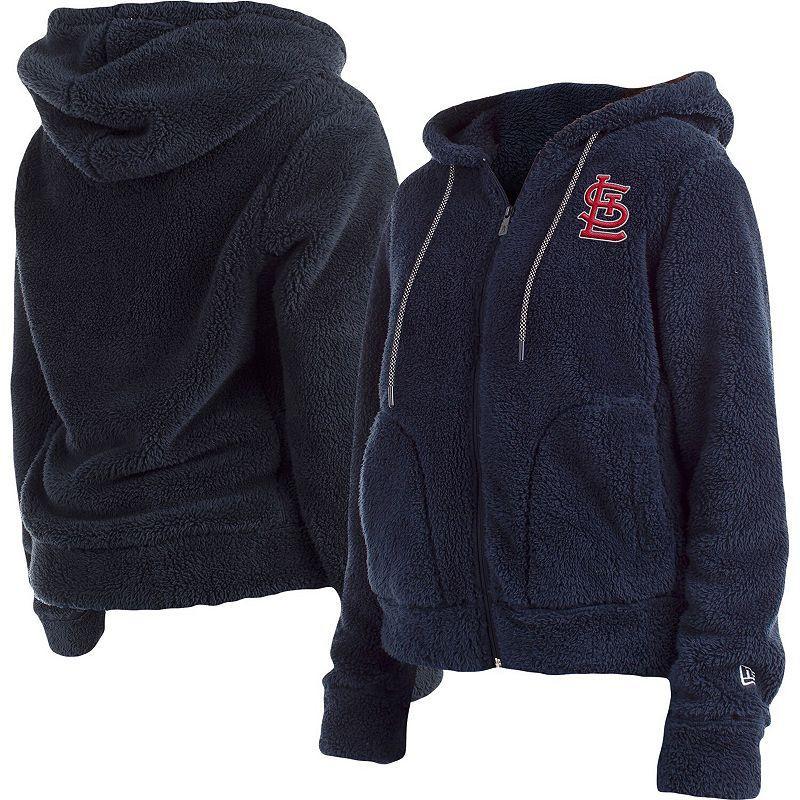 Womens New Era St. Louis Cardinals Sherpa Full-Zip Jacket Blue Product Image