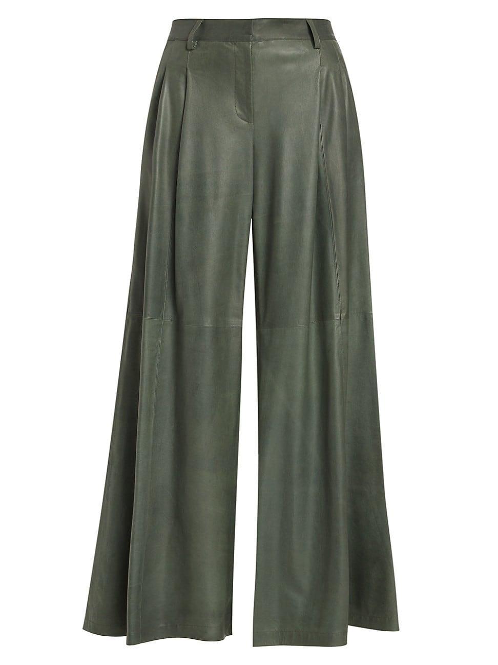 Womens Didi Leather Wide-Leg Pants product image