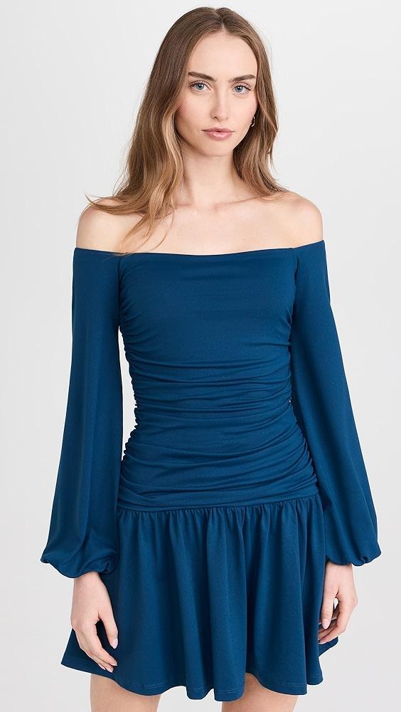 Susana Monaco Off Shoulder Poet Low Waist Dress | Shopbop Product Image