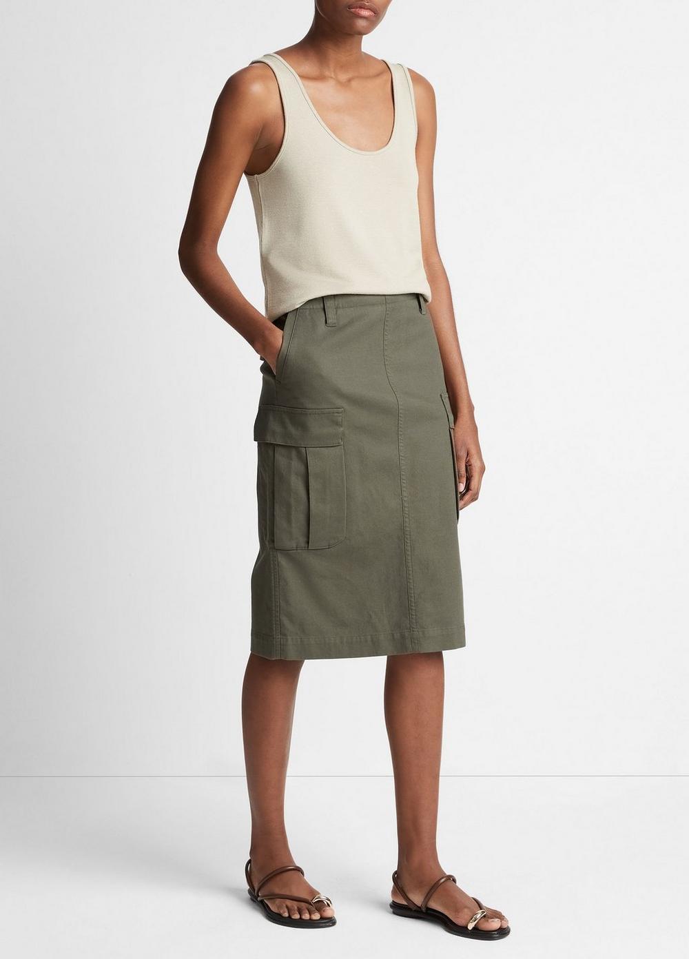 Cotton Low-Rise Utility Cargo Skirt Product Image