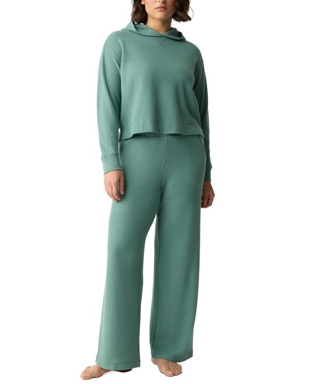 Gap GapBody Womens 2-Pc. Hooded Brushed Waffle Pajama Set Product Image