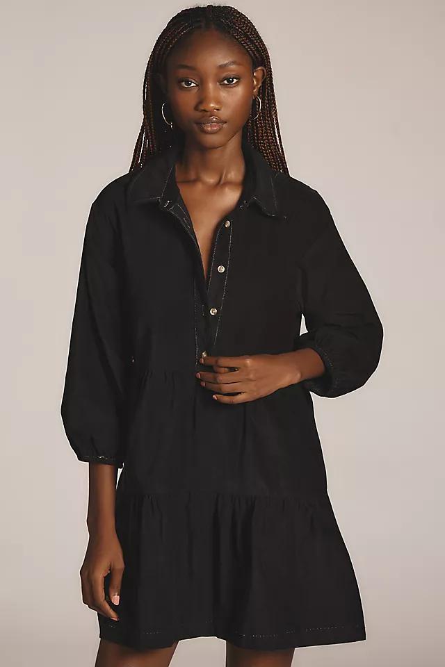 The Bettina Tiered Shirt Dress by Maeve: Mini Corduroy Edition Product Image