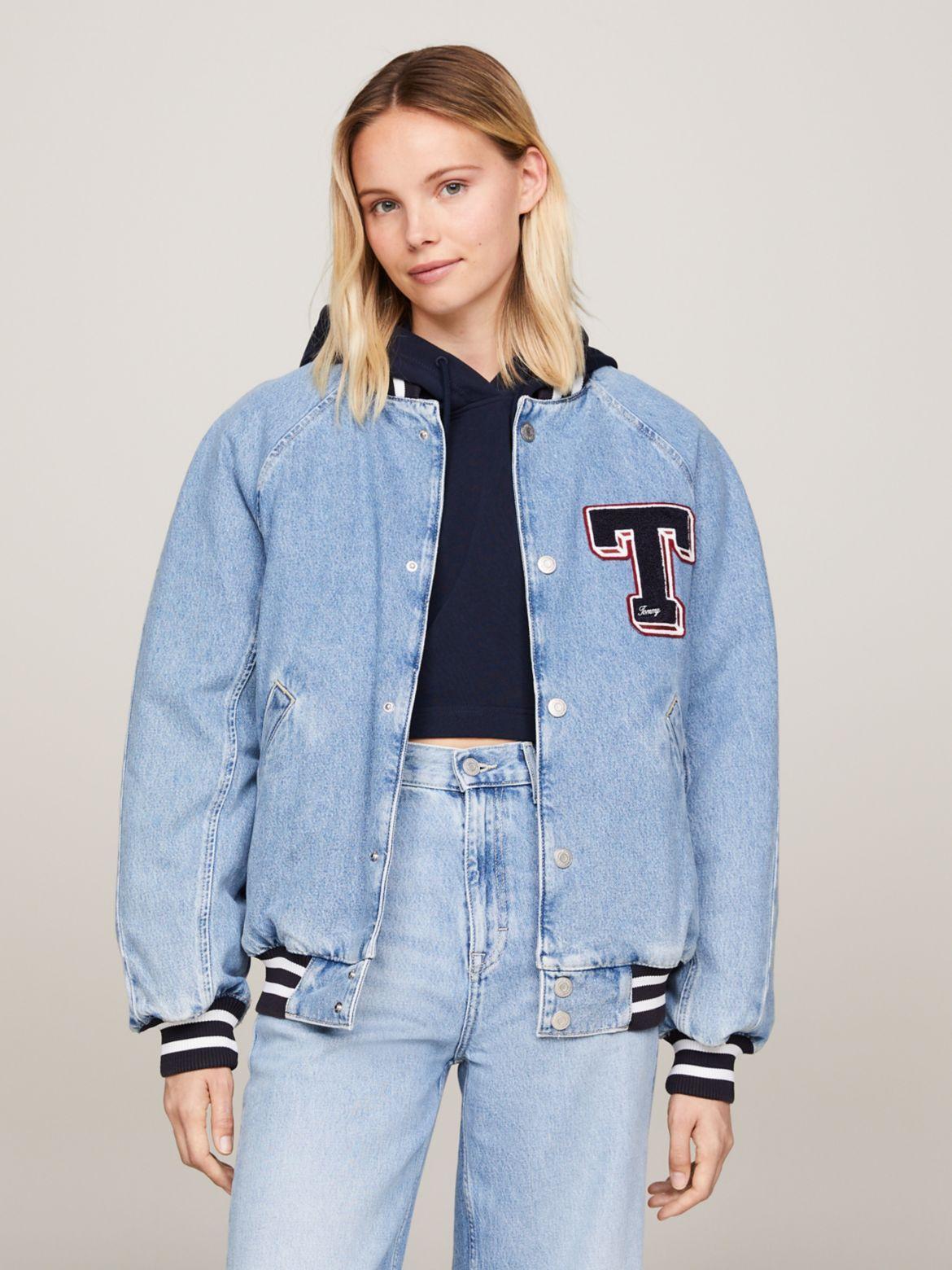 Tommy Hilfiger Women's Denim Letterman Jacket Product Image