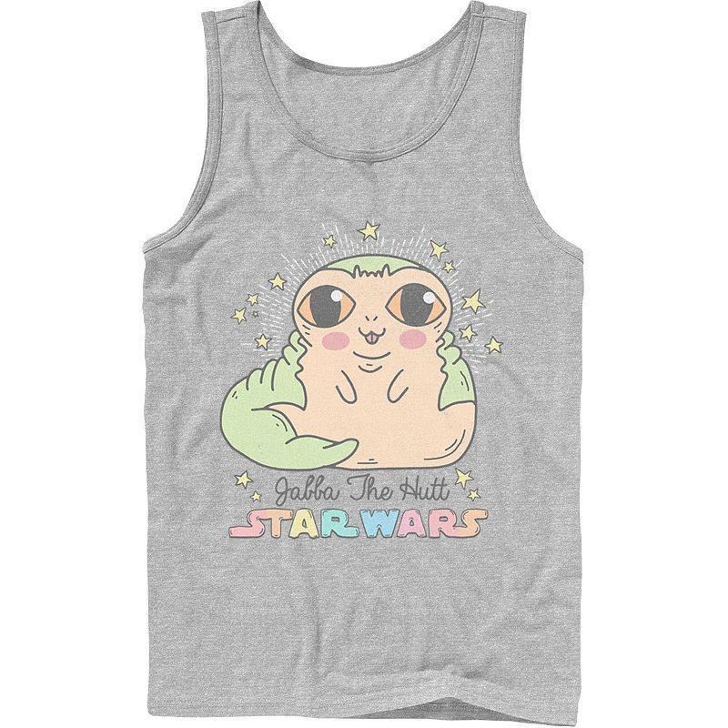 Mens Star Wars Cute Cartoon Jabba The Hutt Tank Top Athletic Grey Product Image