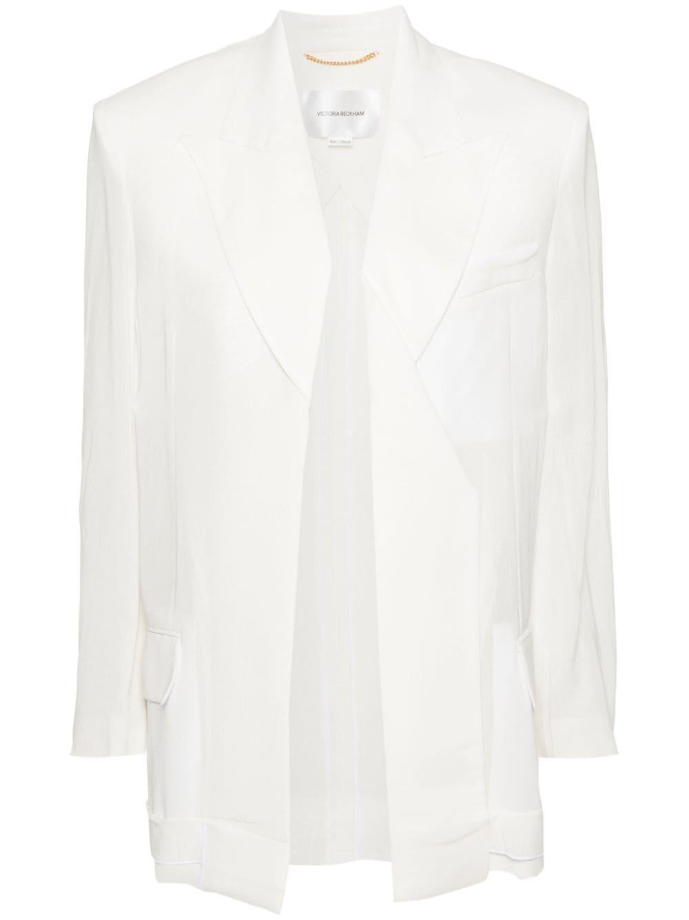 Folded-detail Blazer In White Product Image