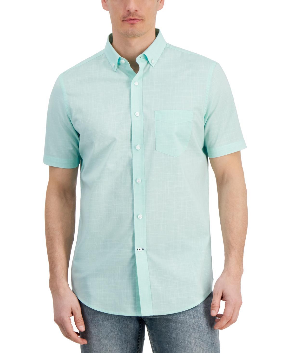 Club Room Mens Texture Check Stretch Cotton Shirt, Created for Macys Product Image