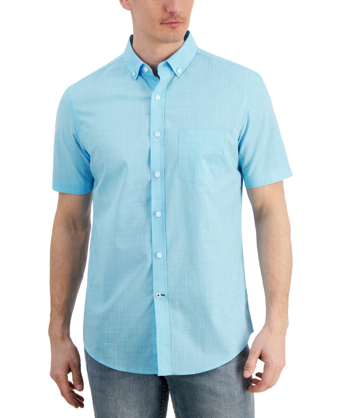 Club Room Mens Texture Check Stretch Cotton Shirt, Created for Macys Product Image