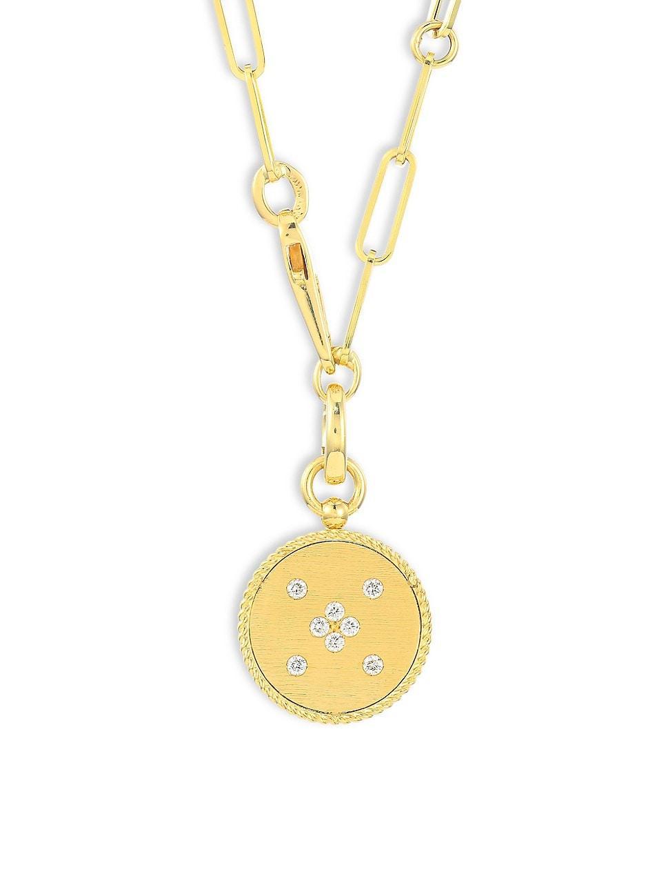 Womens Venetian Princess 18K Yellow Gold & Diamond Medallion Necklace Product Image