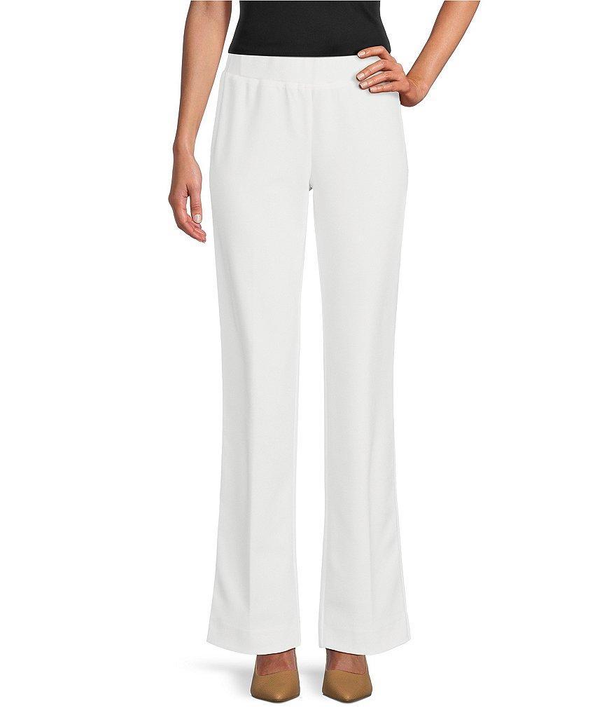 Ming Wang Deco Stretch Crepe Back Slit Hem Pull-On Pants Product Image