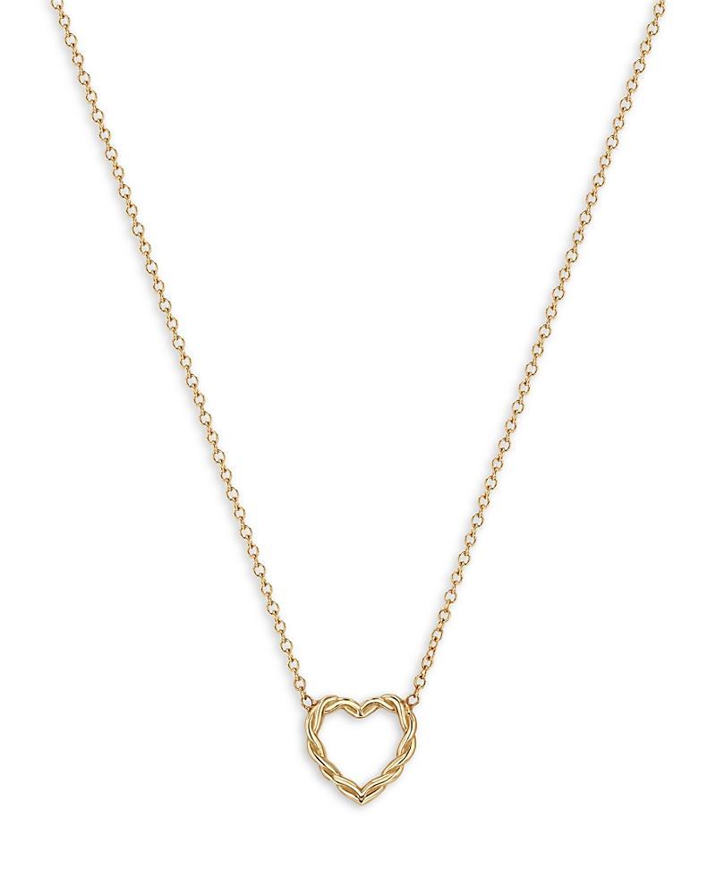 Womens Feel The Love 14K Gold Open Twisted Heart Necklace Product Image