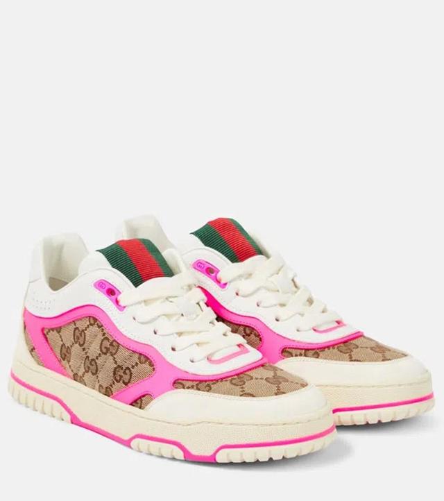 Re-web Leather Sneakers In Pink Product Image