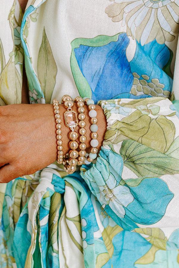 All The Glam Stretch Bracelet Set in Sage Product Image