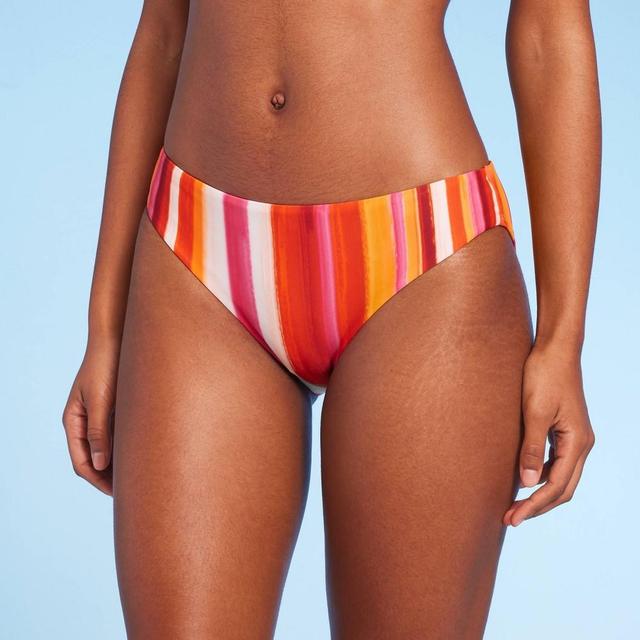 Womens Cheeky Bikini Bottom - Shade & Shore Multi Striped XS Product Image