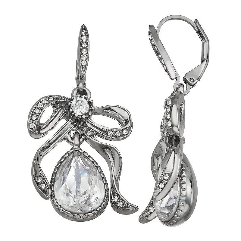 Simply Vera Vera Wang Bow Drop Earrings, Womens, Clear Product Image