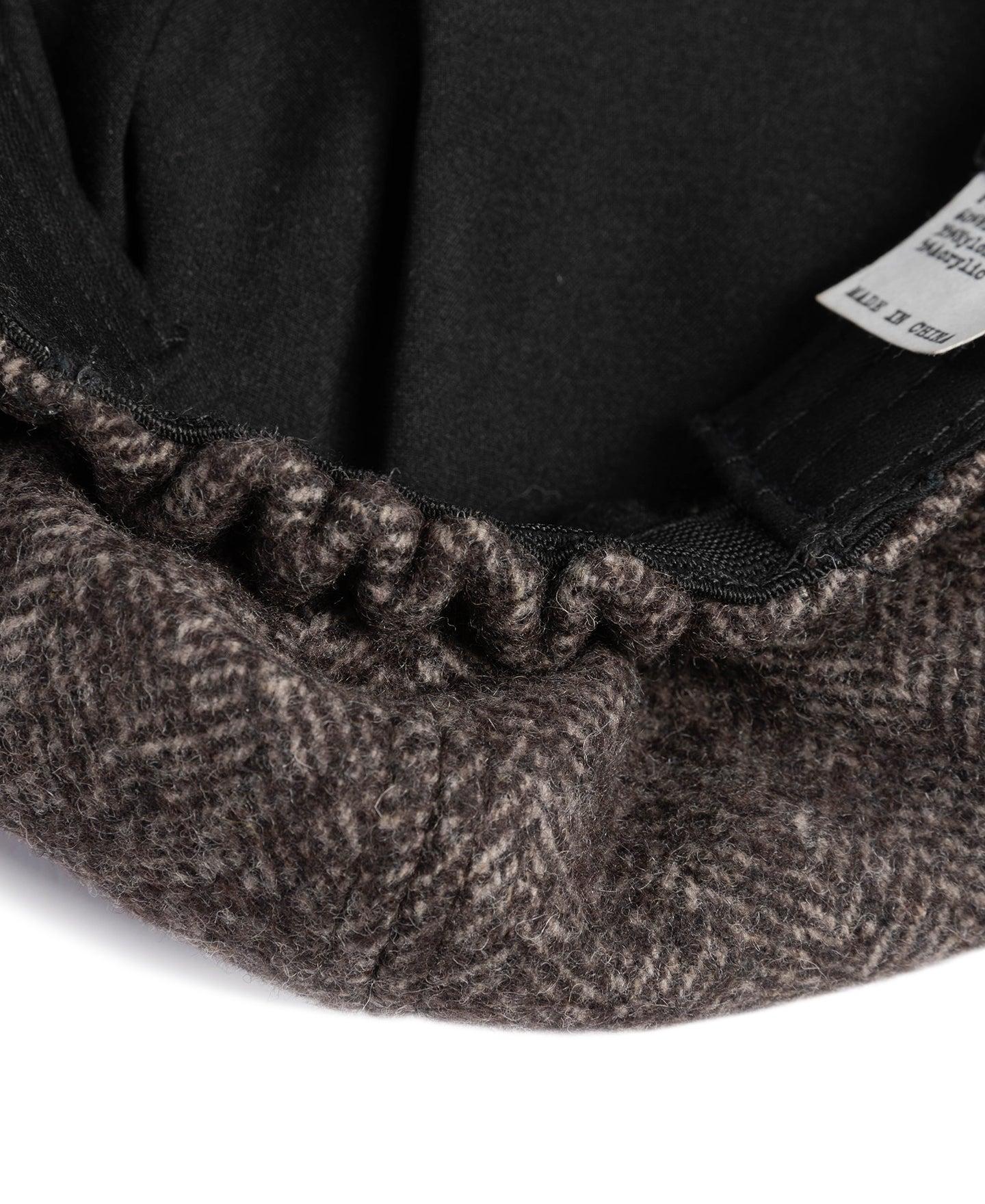 Brown Herringbone Wool Newsboy Cap Product Image