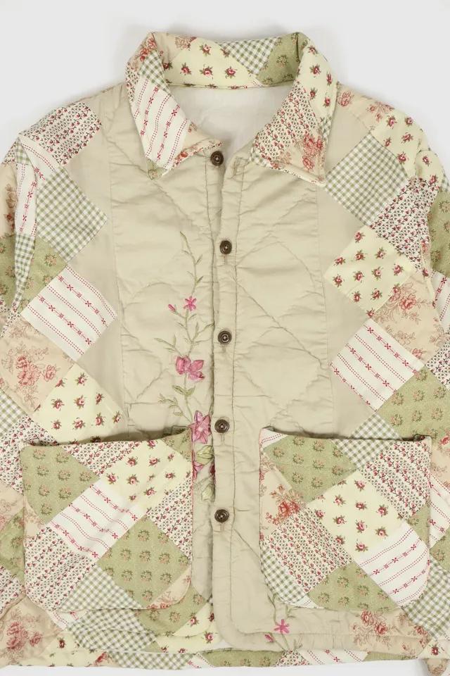 Reworked Button-Down Quilt Jacket Product Image