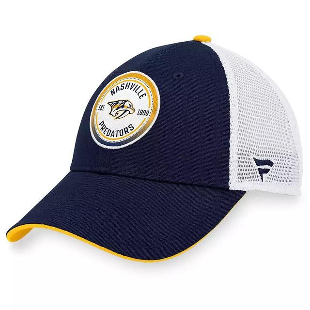 Mens Fanatics Branded Navy/White Nashville Predators Iconic Gradient Trucker Snapback Hat, Pdt Blue Product Image