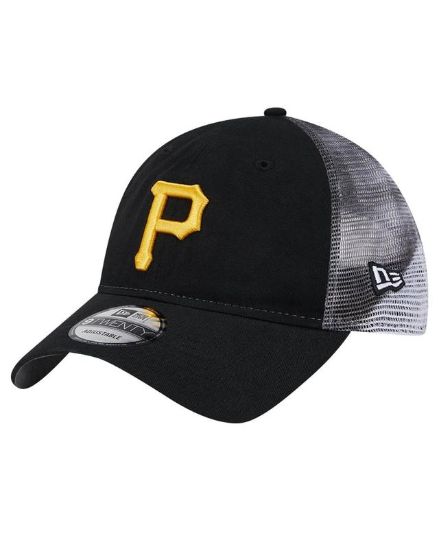 New Era Mens Black Pittsburgh Pirates Team Slick Trucker 9TWENTY Adjustable Hat Product Image