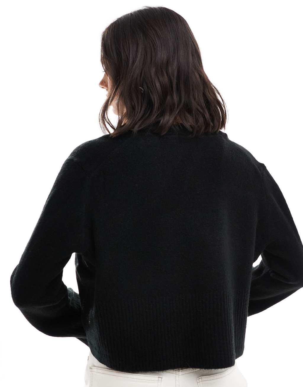 ASOS DESIGN edge to edge cardigan in black Product Image