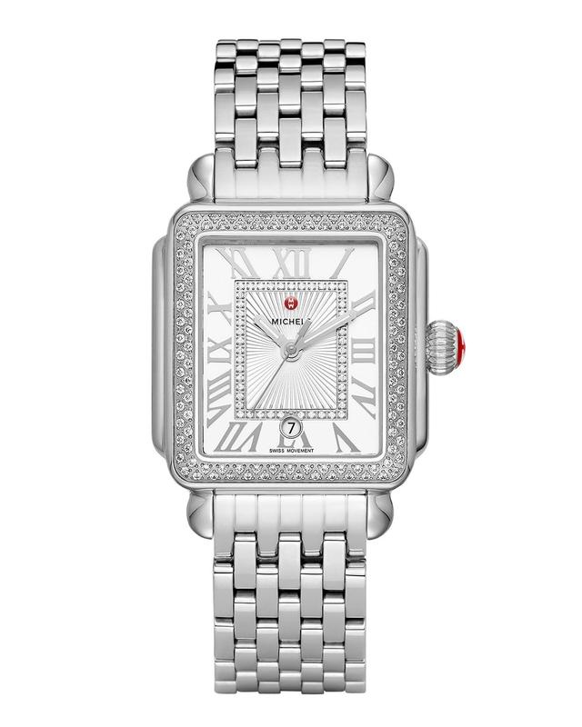 MICHELE Deco Madison Diamond Dial Two-Tone Bracelet Watch, 33mm Product Image